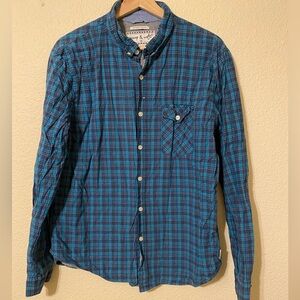 Men's Blue Plaid Shirt